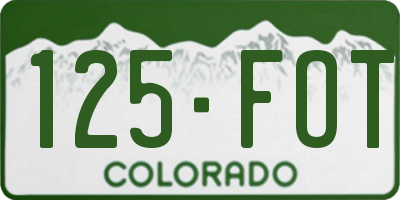 CO license plate 125FOT