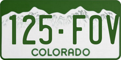 CO license plate 125FOV
