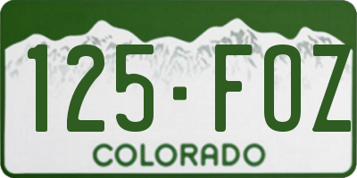 CO license plate 125FOZ