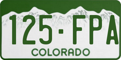 CO license plate 125FPA
