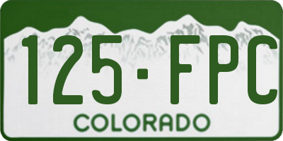 CO license plate 125FPC