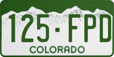 CO license plate 125FPD