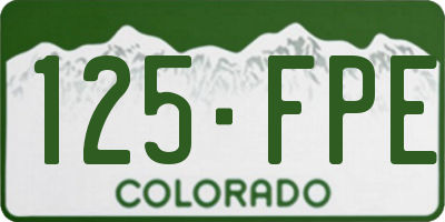 CO license plate 125FPE