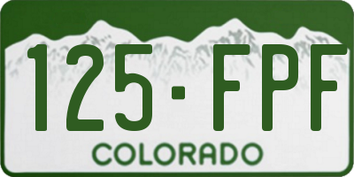 CO license plate 125FPF