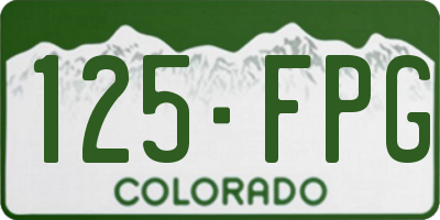CO license plate 125FPG