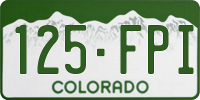CO license plate 125FPI