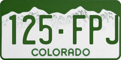 CO license plate 125FPJ