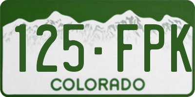 CO license plate 125FPK