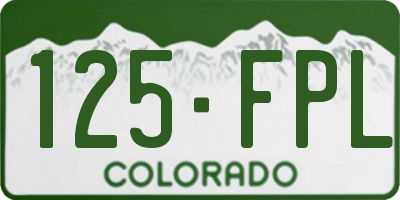 CO license plate 125FPL