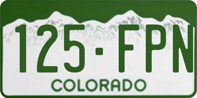 CO license plate 125FPN