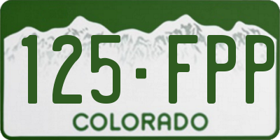 CO license plate 125FPP