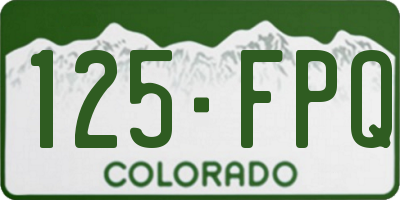 CO license plate 125FPQ