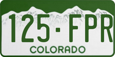 CO license plate 125FPR