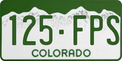 CO license plate 125FPS