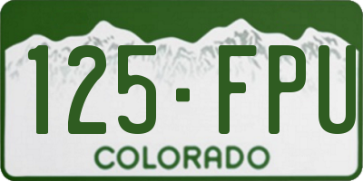 CO license plate 125FPU