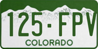 CO license plate 125FPV