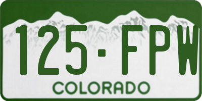 CO license plate 125FPW