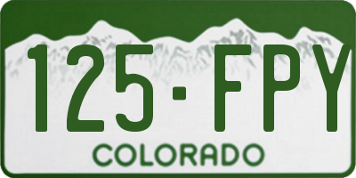 CO license plate 125FPY