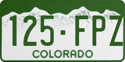 CO license plate 125FPZ