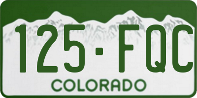 CO license plate 125FQC
