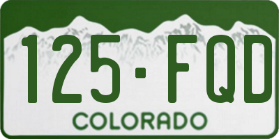 CO license plate 125FQD