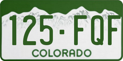 CO license plate 125FQF