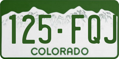 CO license plate 125FQJ