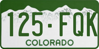 CO license plate 125FQK