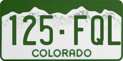 CO license plate 125FQL