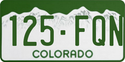CO license plate 125FQN
