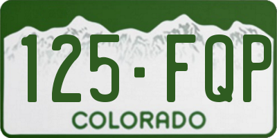 CO license plate 125FQP