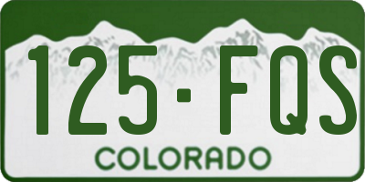 CO license plate 125FQS