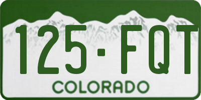 CO license plate 125FQT