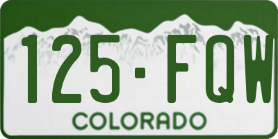 CO license plate 125FQW