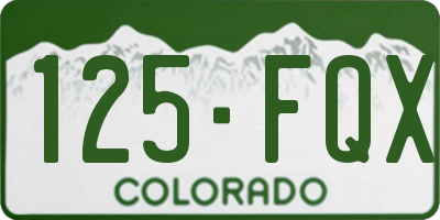 CO license plate 125FQX