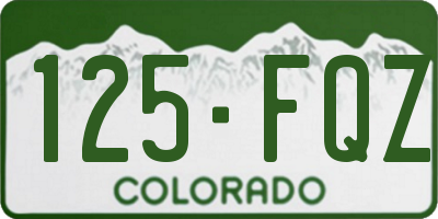CO license plate 125FQZ