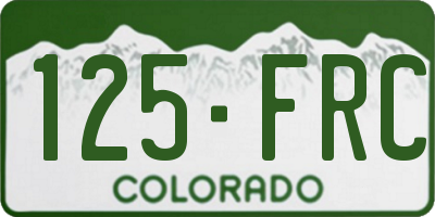 CO license plate 125FRC