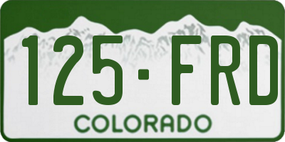 CO license plate 125FRD