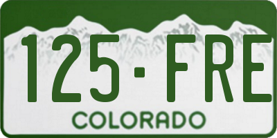 CO license plate 125FRE