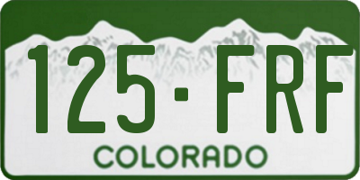 CO license plate 125FRF