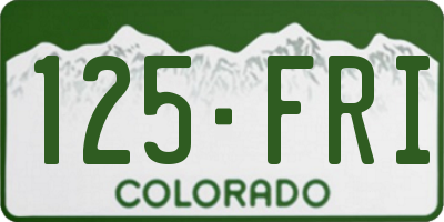 CO license plate 125FRI