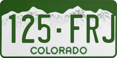 CO license plate 125FRJ