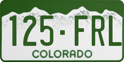 CO license plate 125FRL
