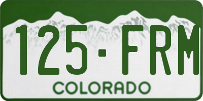 CO license plate 125FRM