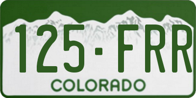 CO license plate 125FRR