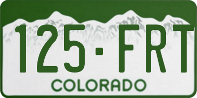 CO license plate 125FRT