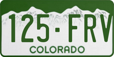 CO license plate 125FRV