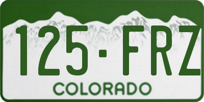 CO license plate 125FRZ