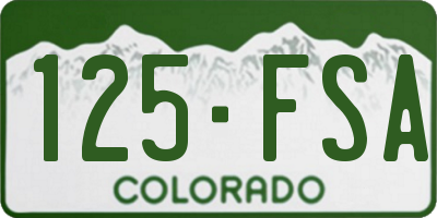 CO license plate 125FSA