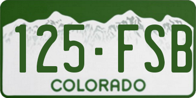CO license plate 125FSB